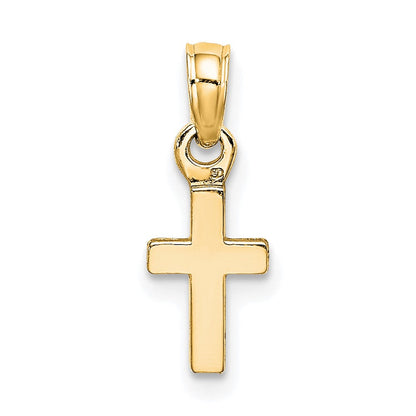 10K Gelbgold 10K Poliert Mini Kreuz Charm