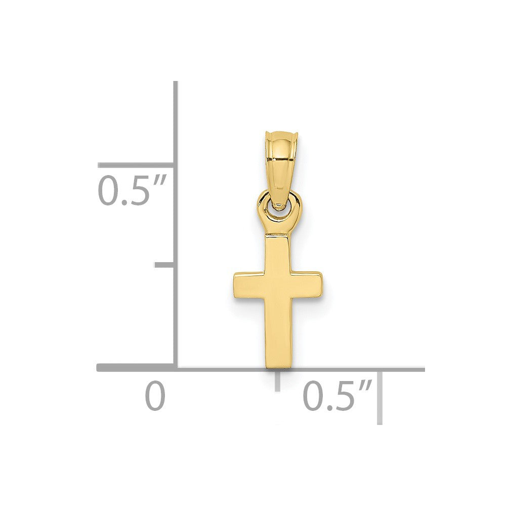 10K Gelbgold 10K Poliert Mini Kreuz Charm
