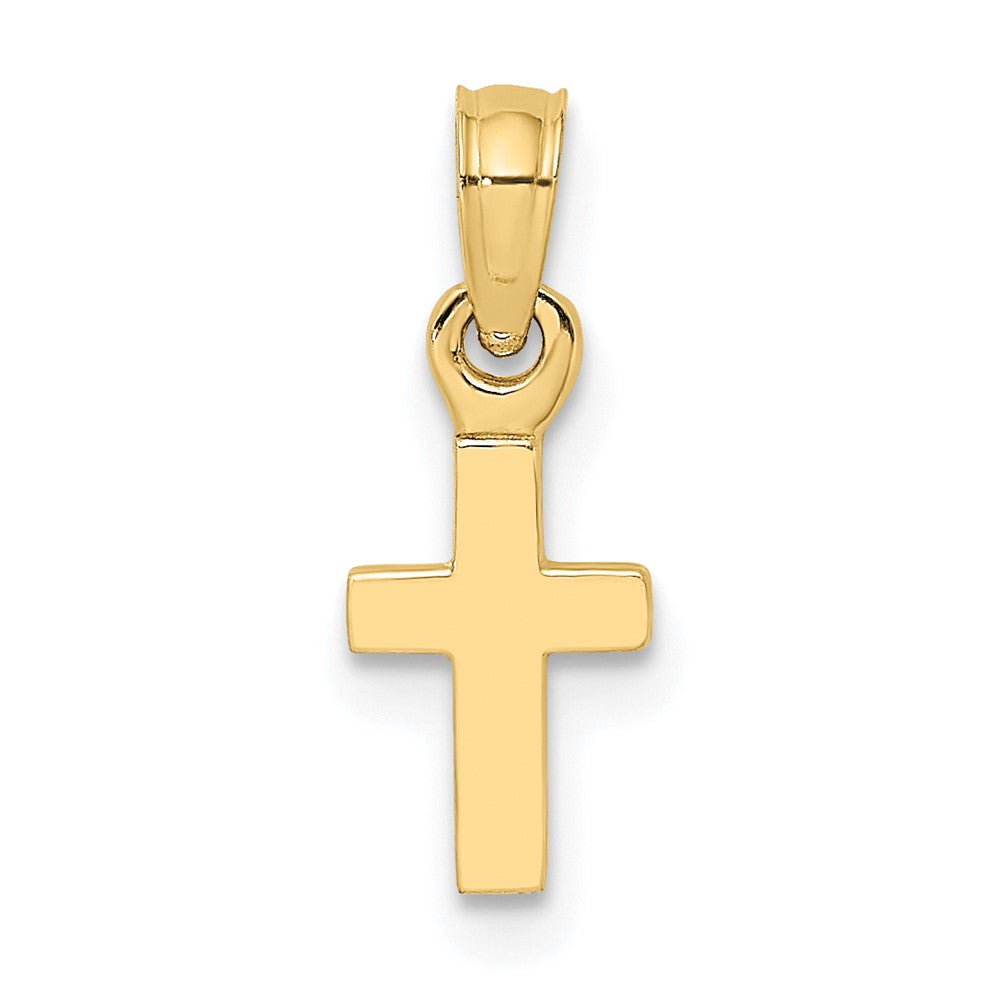 10K Gelbgold 10K Poliert Mini Kreuz Charm