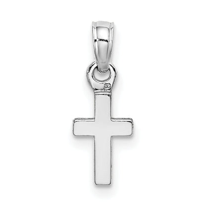 10K Weißgold 10K Poliert Mini Kreuz Charm