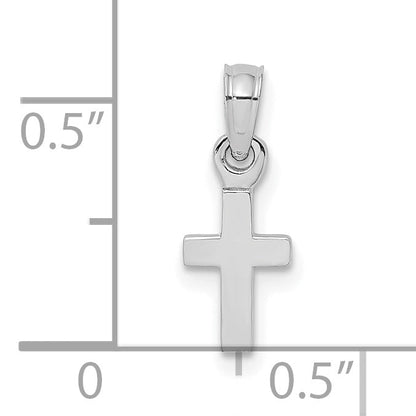10K Weißgold 10K Poliert Mini Kreuz Charm