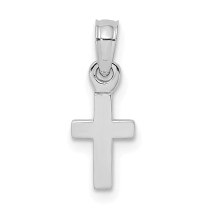 10K Weißgold 10K Poliert Mini Kreuz Charm