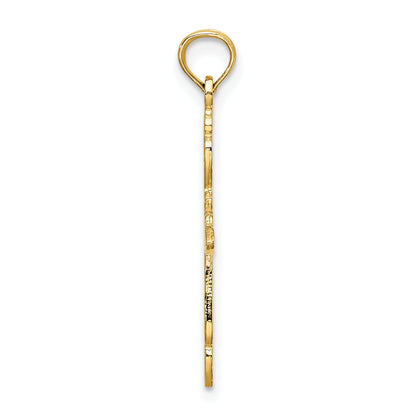 10K Gelbgold 10K Poliert Ausgeschnitten Kreuz Charm