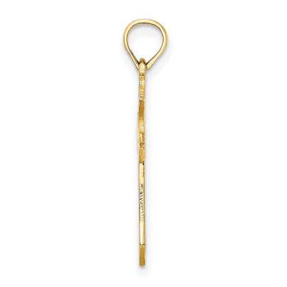 10K Gelbgold 10K Filigran Kreuz Charm