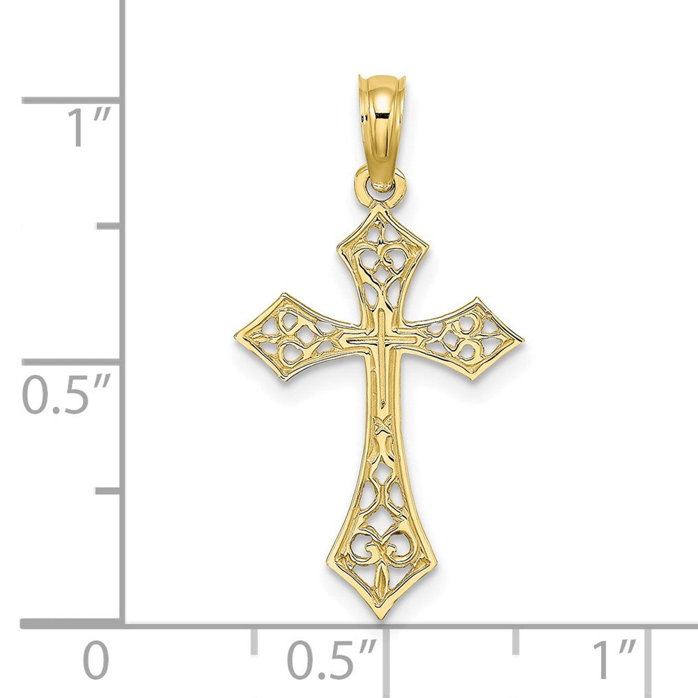 10K Gelbgold 10K Filigran Kreuz Charm