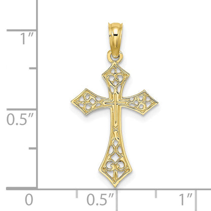 10K Gelbgold 10K Filigran Kreuz Charm