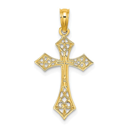 10K Gelbgold 10K Filigran Kreuz Charm