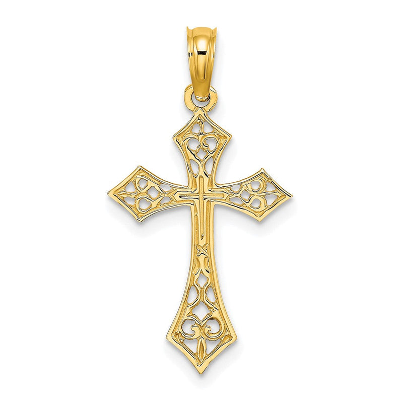 10K Gelbgold 10K Filigran Kreuz Charm