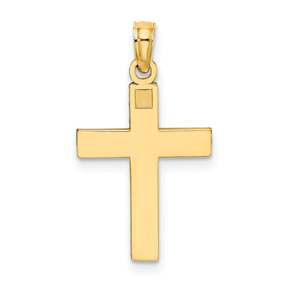10K Gelbgold 10K Diamantiert Block Kreuz Charm