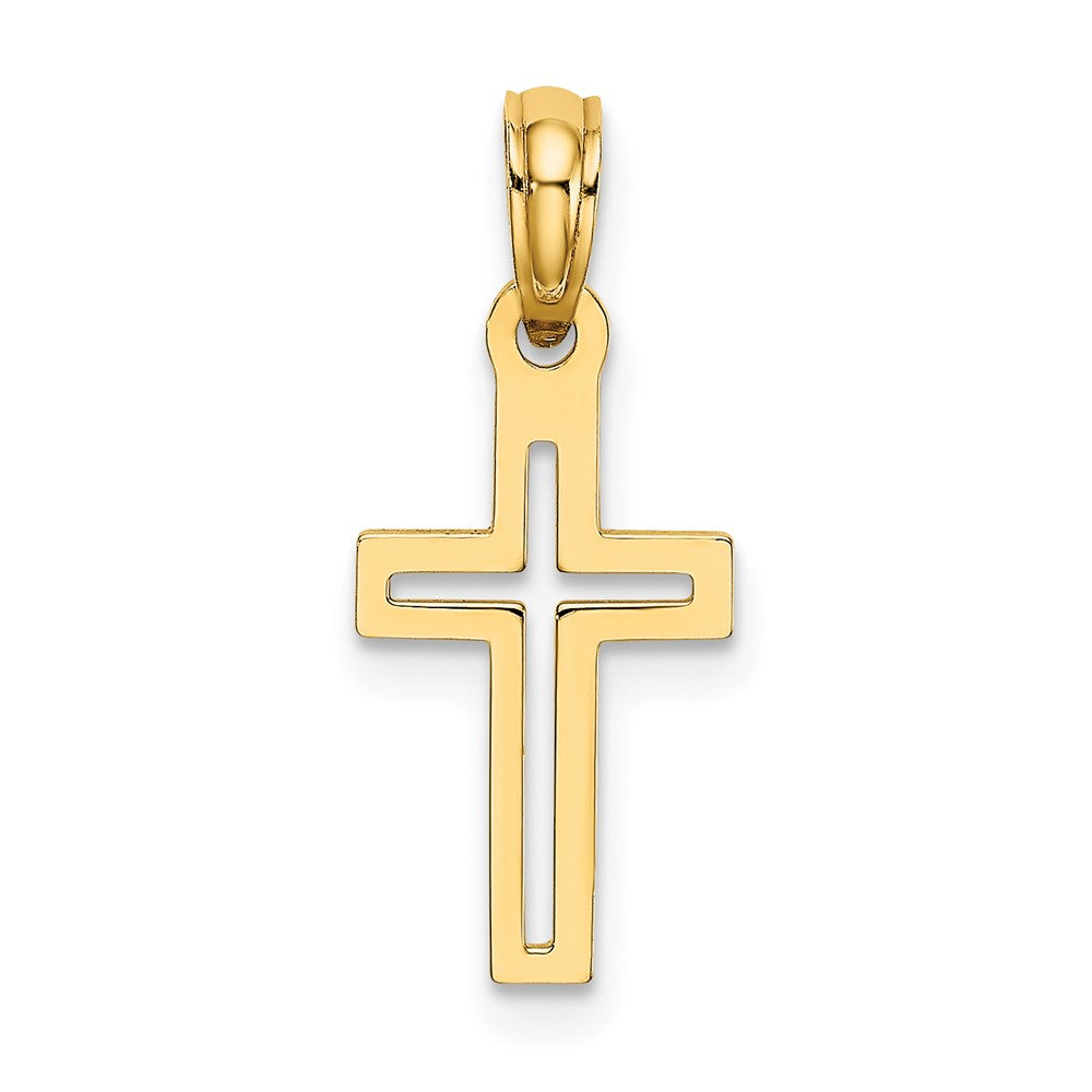 10K Gelbgold 10K Diamantiert Kreuz Charm