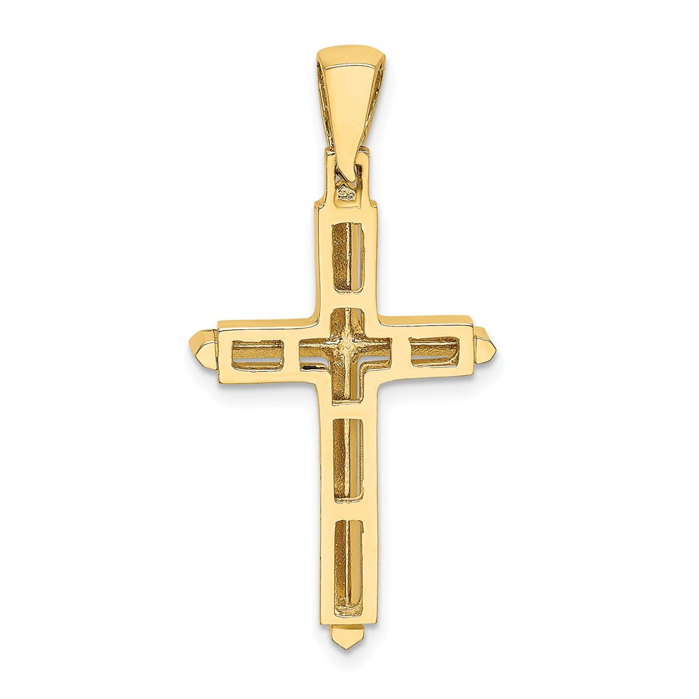 10K Gelbgold 10K Poliert Kreuz Charm