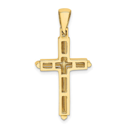 10K Gelbgold 10K Poliert Kreuz Charm