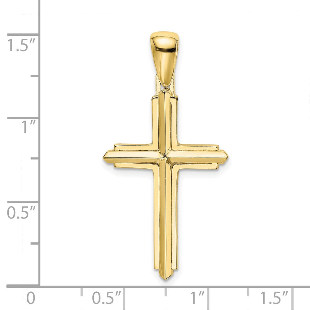 10K Gelbgold 10K Poliert Kreuz Charm