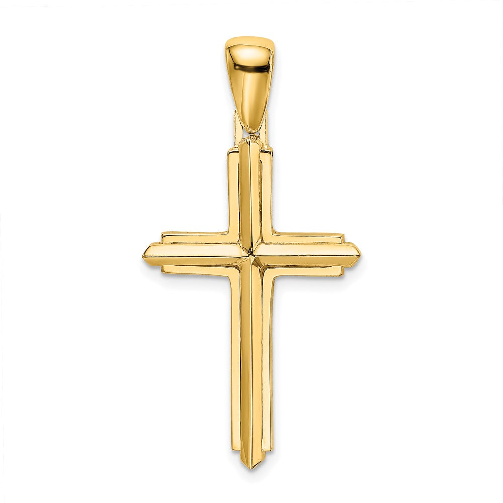 10K Gelbgold 10K Poliert Kreuz Charm