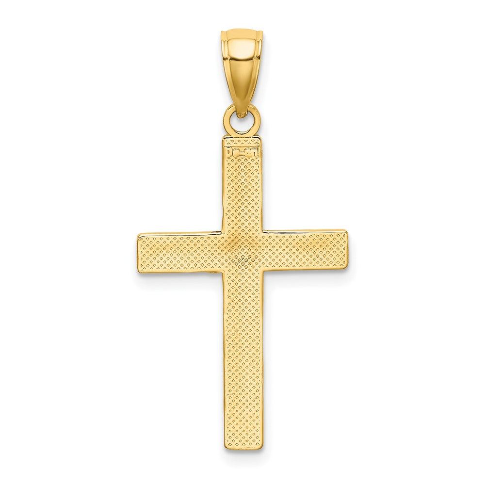 10K Gelbgold Tubular Kreuz Anhänger