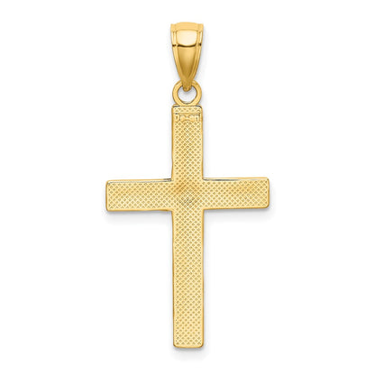 10K Gelbgold Tubular Kreuz Anhänger