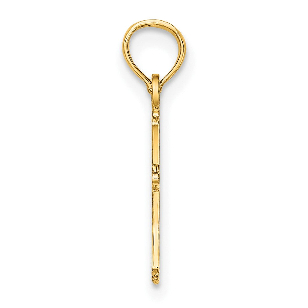 10K Gelbgold 10K Strukturiert Mini Kreuz Charm