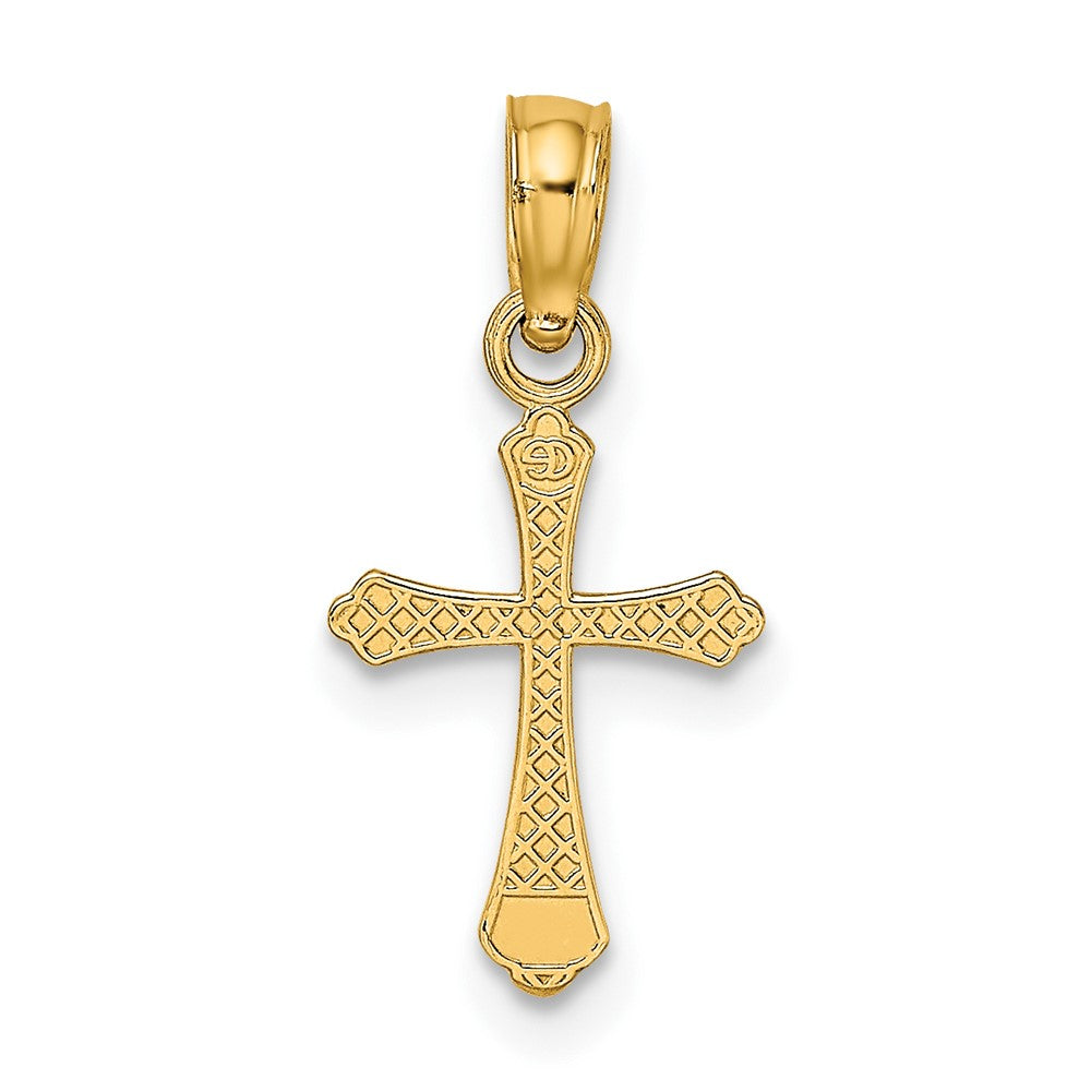 10K Gelbgold 10K Strukturiert Mini Kreuz Charm