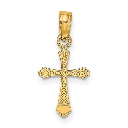 10K Gelbgold 10K Strukturiert Mini Kreuz Charm