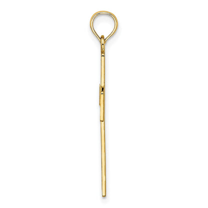 10K Gelbgold 10K Strukturiert Lace Mittig Kreuz Charm