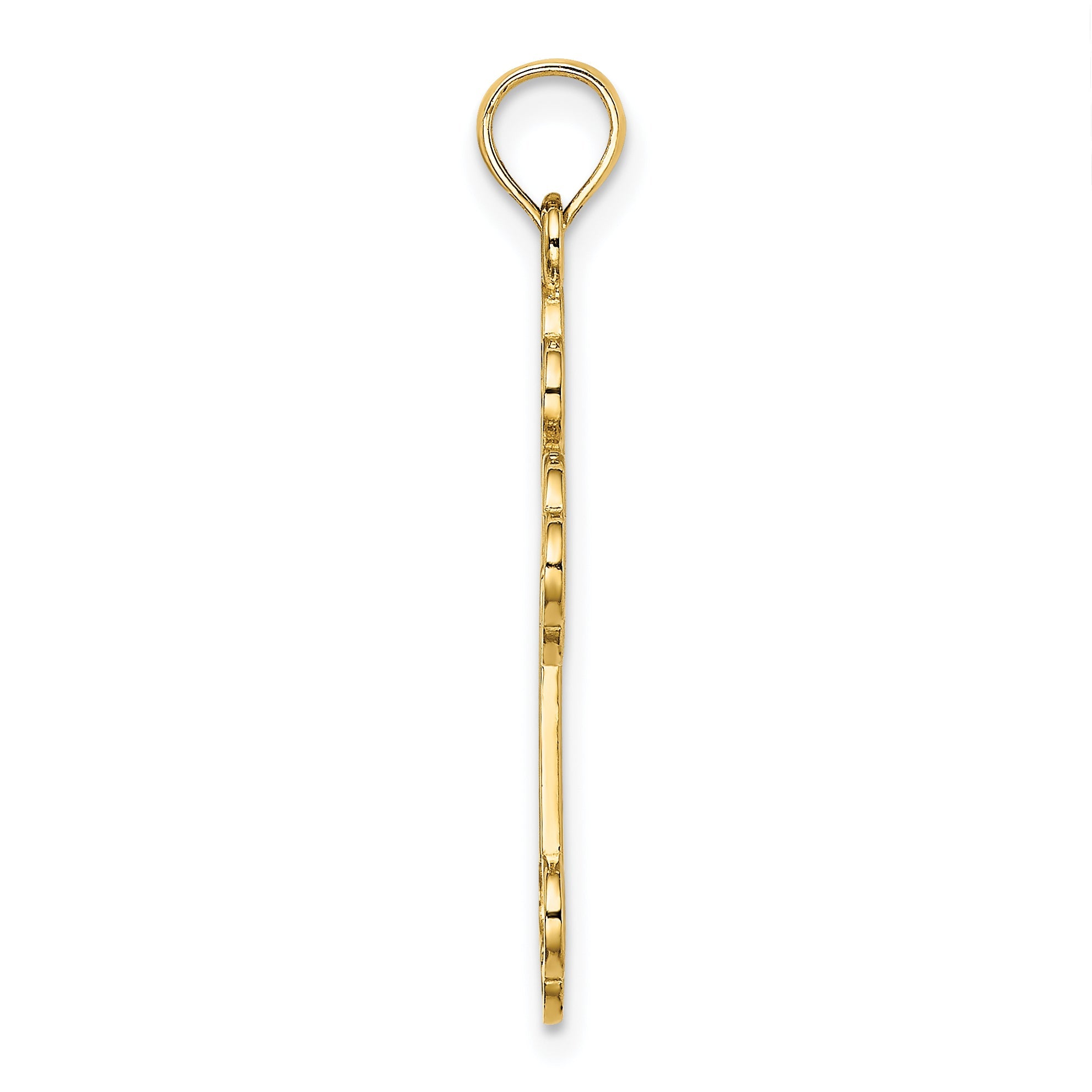 10K Gelbgold 10K Ausgeschnitten Design Kreuz Charm