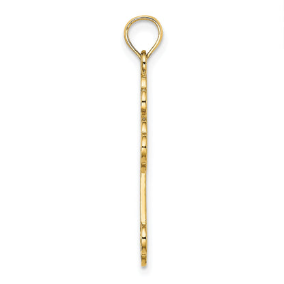10K Gelbgold 10K Ausgeschnitten Design Kreuz Charm