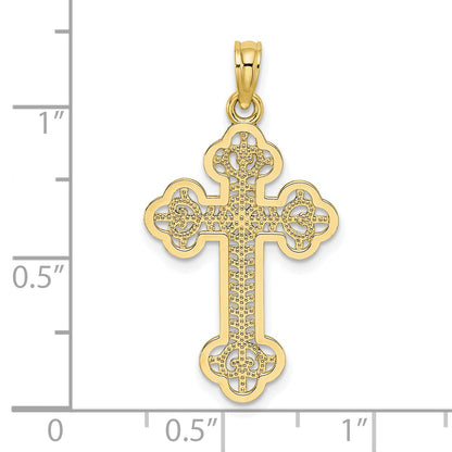 10K Gelbgold 10K Ausgeschnitten Design Kreuz Charm