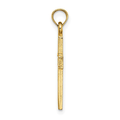 10K Gelbgold 10K Poliert und Ausgeschnitten Kreuz Charm