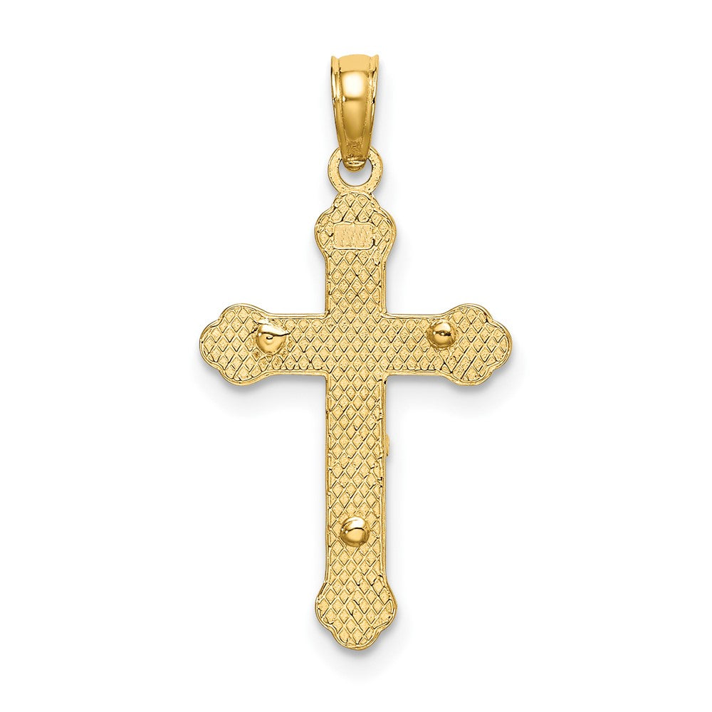 10K Gelbgold 10K Inri Kruzifix mit Ranke Tips Charm