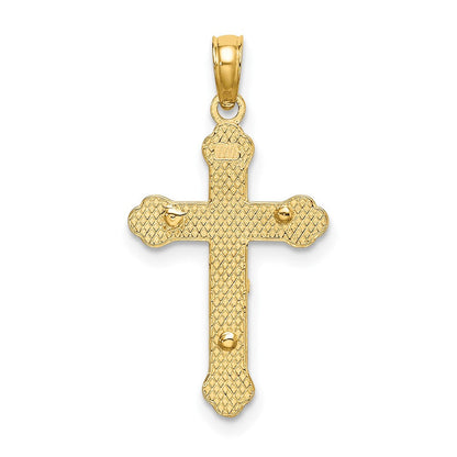 10K Gelbgold 10K Inri Kruzifix mit Ranke Tips Charm