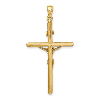 10K Gelbgold 10K Strukturiert Kruzifix Charm