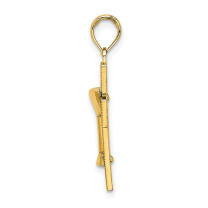10K Gelbgold 10K Poliert Kreuz mit Kommunion Cup Charm