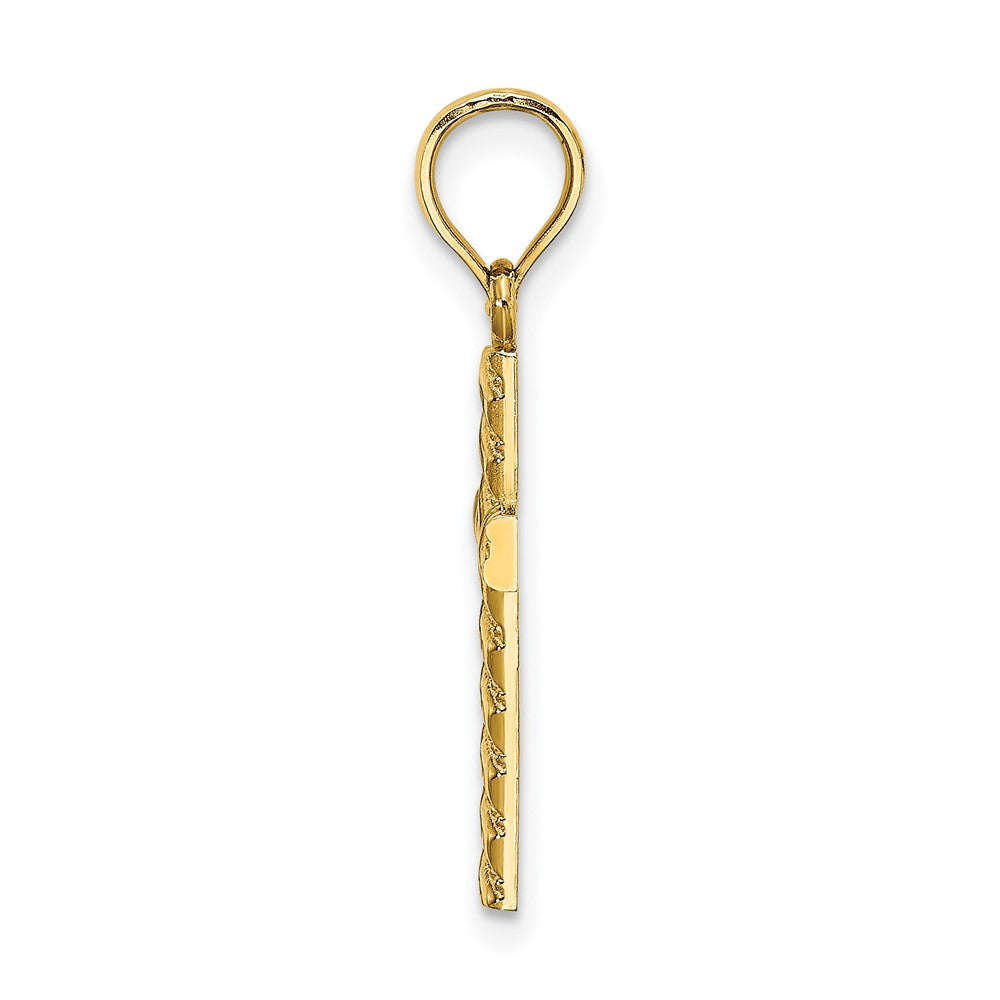 10K Gelbgold 10K Gekugelt und Poliert Kreuz Charm
