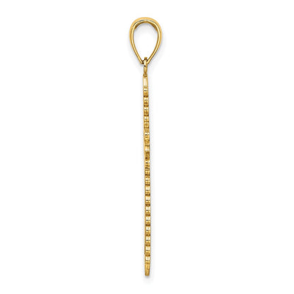10K Gelbgold 10K mit Lace Rand Kreuz Charm