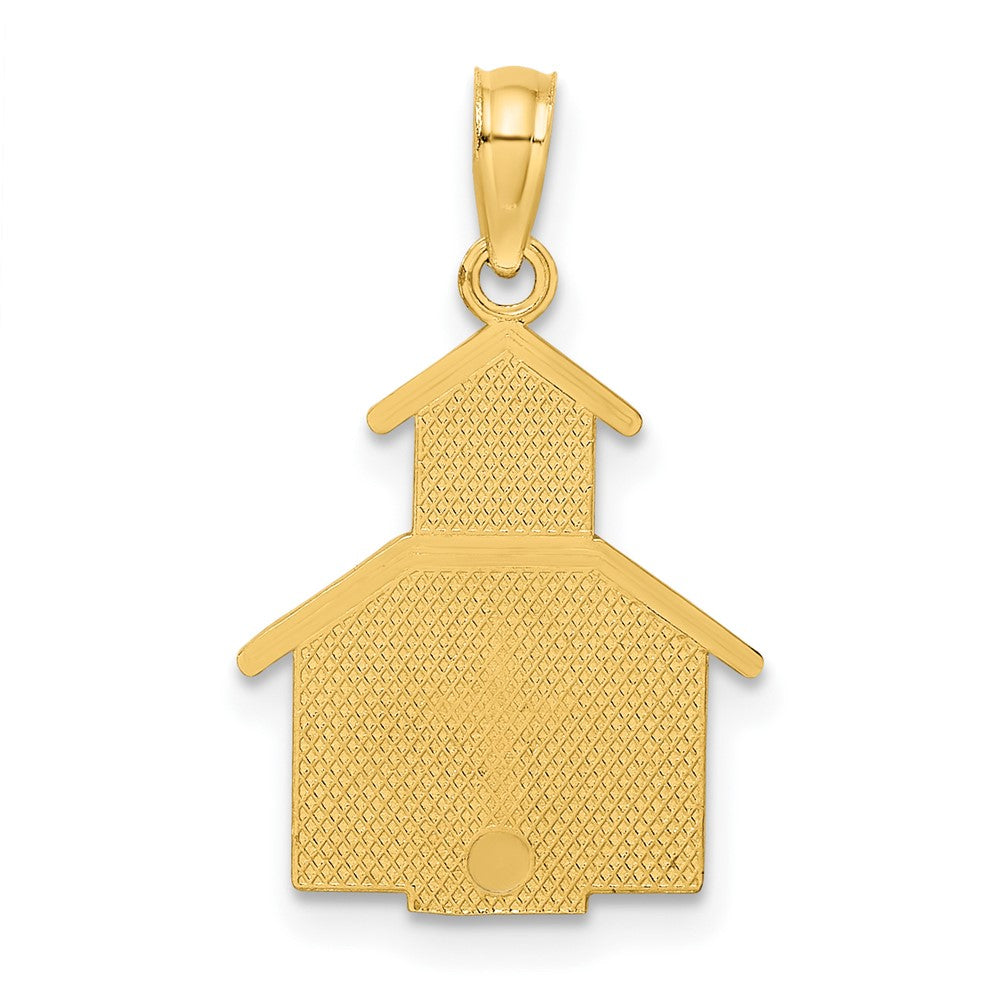 10K Gelbgold 10K Church mit Kreuz auf Door Charm