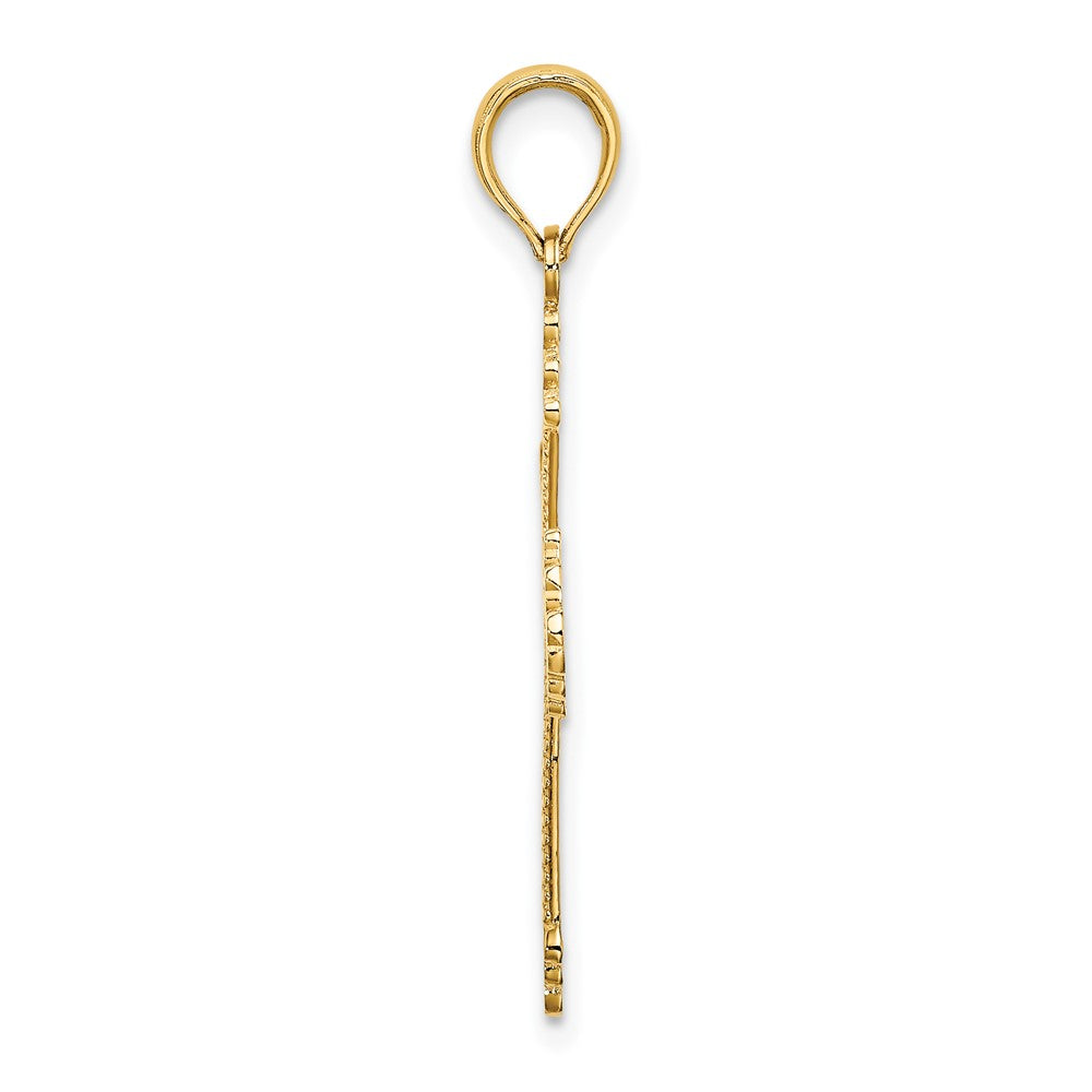 10K Gelbgold 10K Kreuz mit Herz Mittig Charm