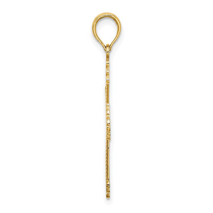 10K Gelbgold 10K Kreuz mit Herz Mittig Charm