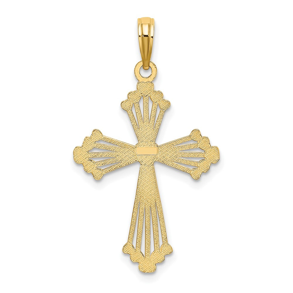 10K Gelbgold 10K Kreuz mit Herz Mittig Charm