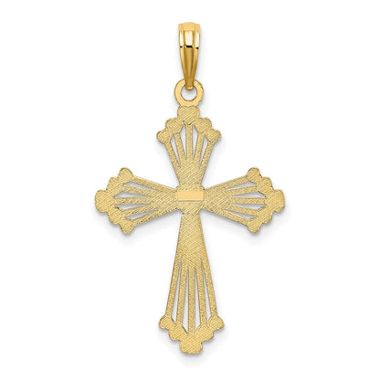 10K Gelbgold 10K Kreuz mit Herz Mittig Charm