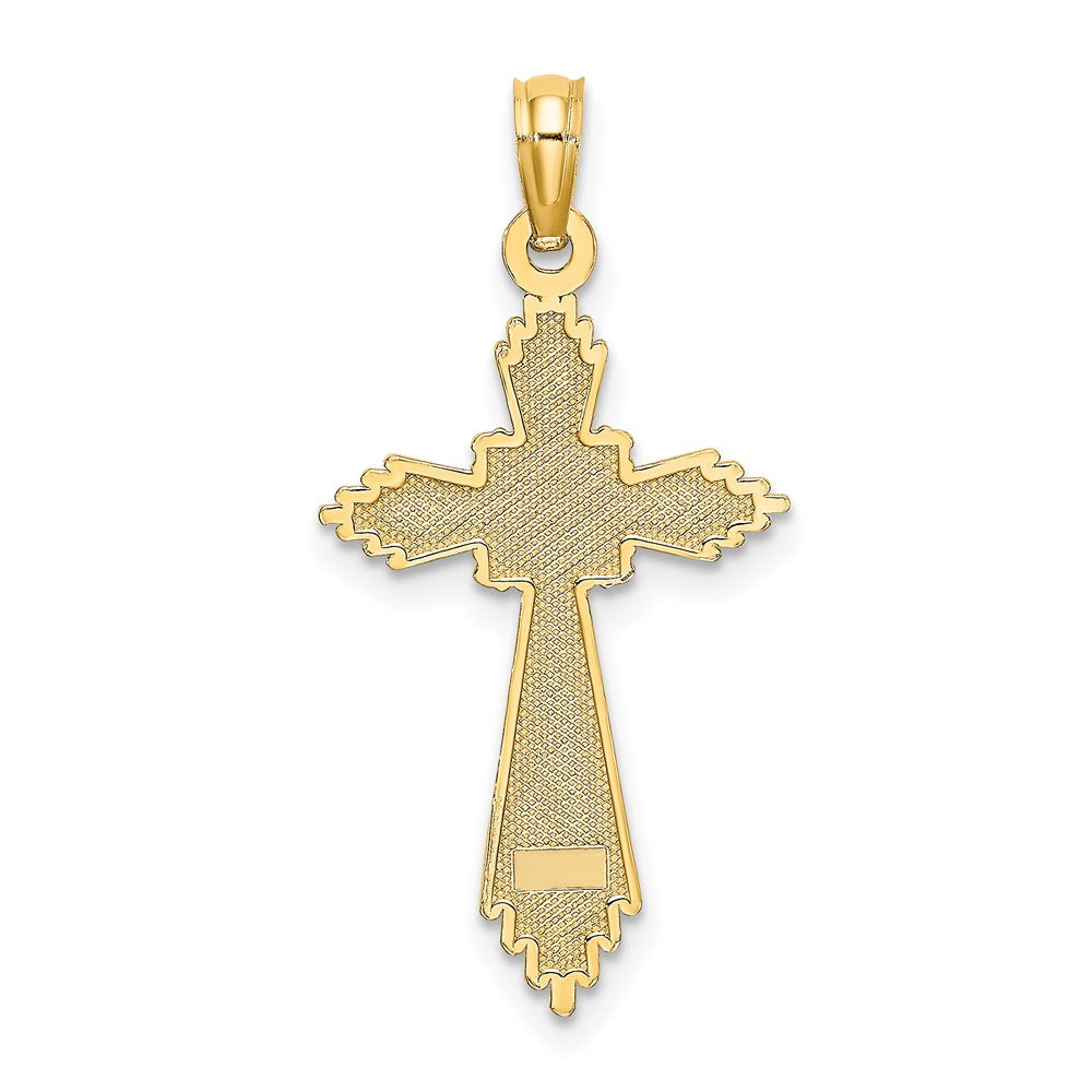 10K Gelbgold 10K mit Pointed Ends Fantasie Kreuz Charm
