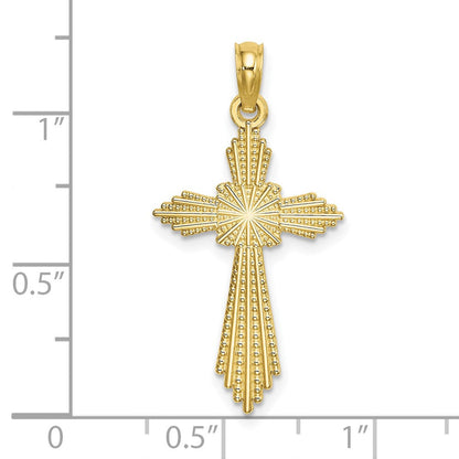 10K Gelbgold 10K mit Pointed Ends Fantasie Kreuz Charm