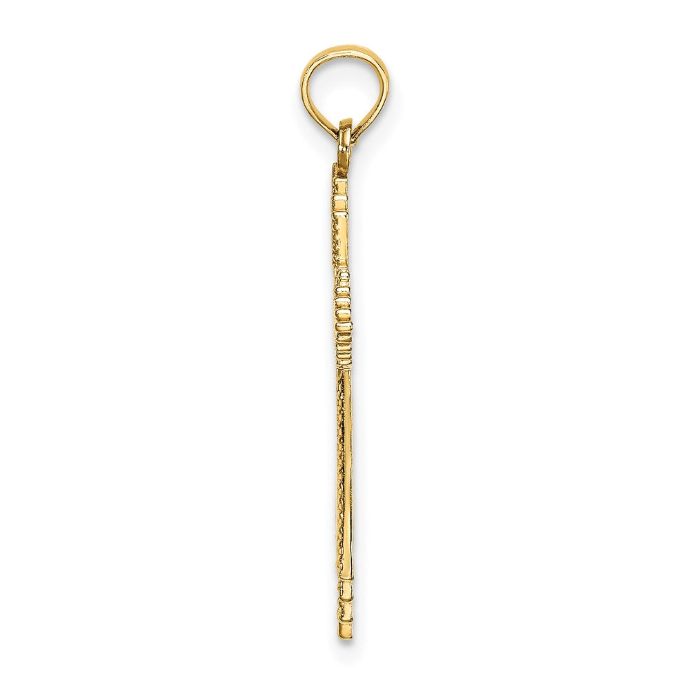 10K Gelbgold 10K Fantasie Diamantiert Kreuz Charm