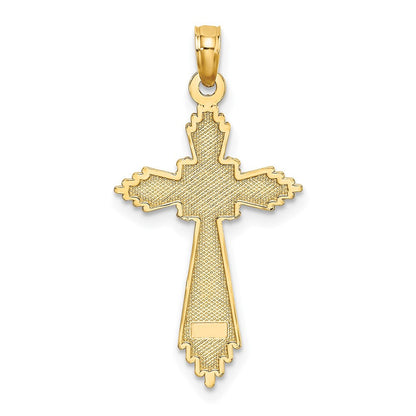 10K Gelbgold 10K Fantasie Diamantiert Kreuz Charm