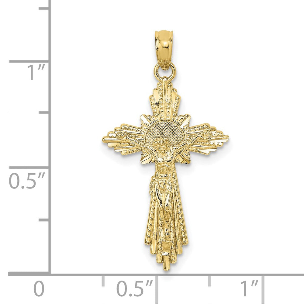 10K Gelbgold 10K Diamantiert Kruzifix Charm