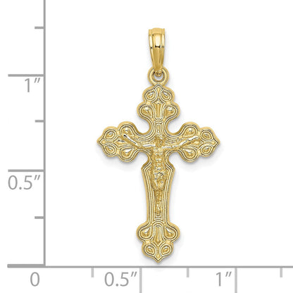 10K Gelbgold 10K Kruzifix mit Fantasie Tips Charm