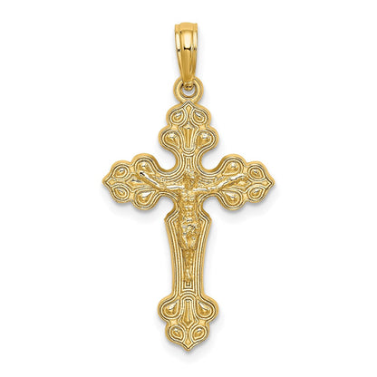 10K Gelbgold 10K Kruzifix mit Fantasie Tips Charm