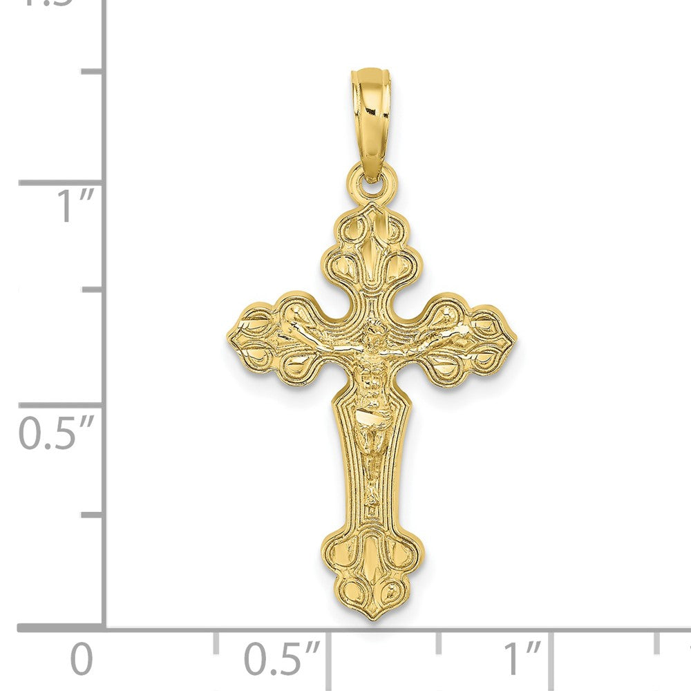 10K Gelbgold 10K Diamantiert Kruzifix W /fancy Tips Charm