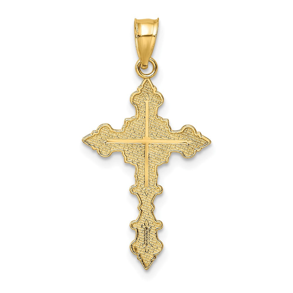 10K Gelbgold 10K Kruzifix mit Fantasie Edges Charm