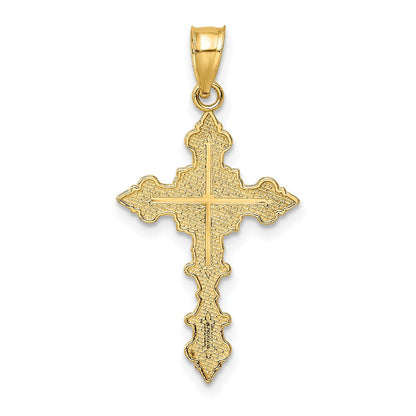 10K Gelbgold 10K Kruzifix mit Fantasie Edges Charm