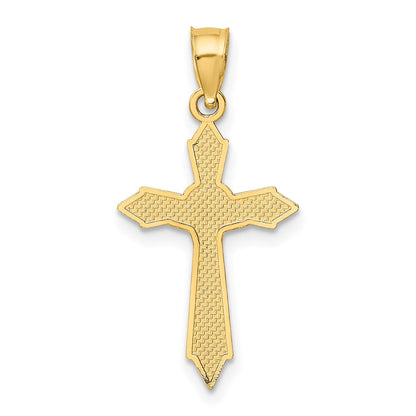 10K Gelbgold 10K mit Pfeil Pointed Ends Kruzifix Charm